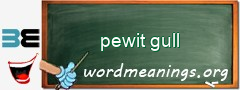 WordMeaning blackboard for pewit gull